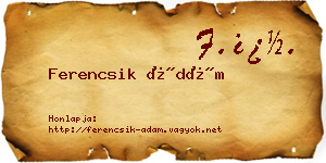 Ferencsik Ádám névjegykártya
